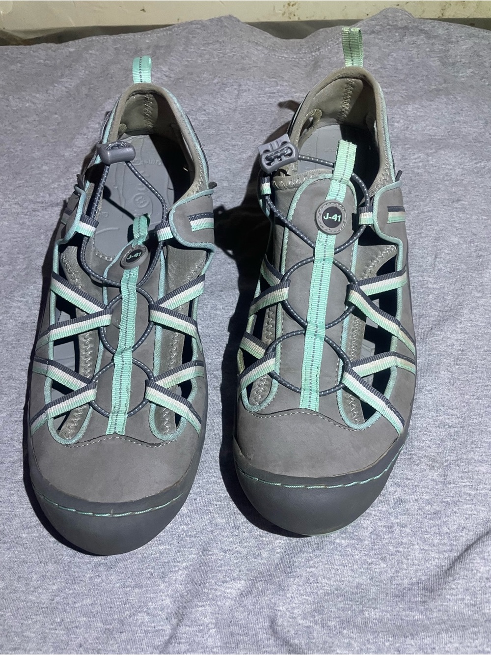 J-41 Women's Gray & Mint Outdoor Sandal Sneakers size 10